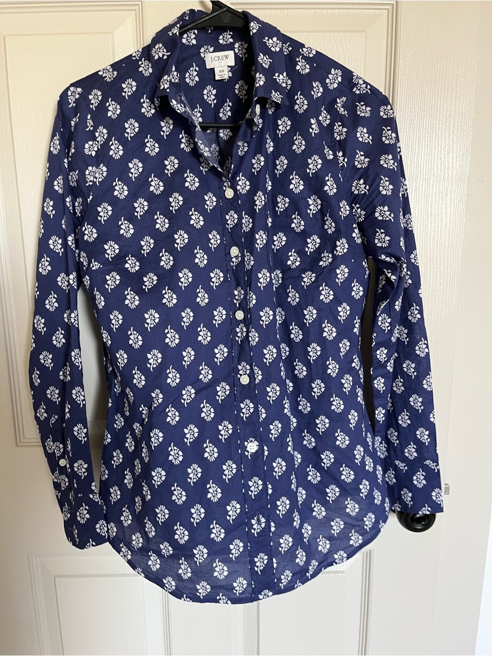 J. Crew Navy Blue Floral Button-Down Shirt